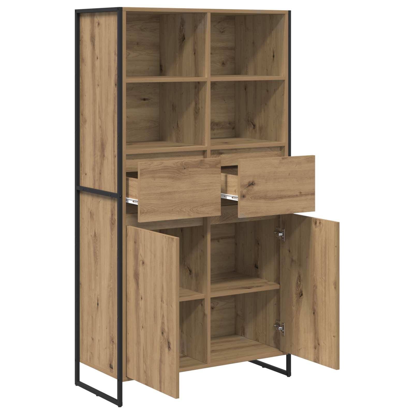 Dressoir met lade 2 pcs Ambachtelijk eiken 81 x 36 x 150.5 cm