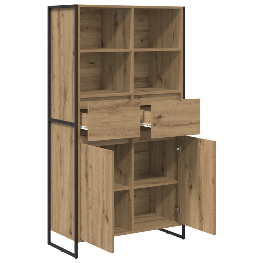 Dressoir met lade 2 pcs Ambachtelijk eiken 81 x 36 x 150.5 cm