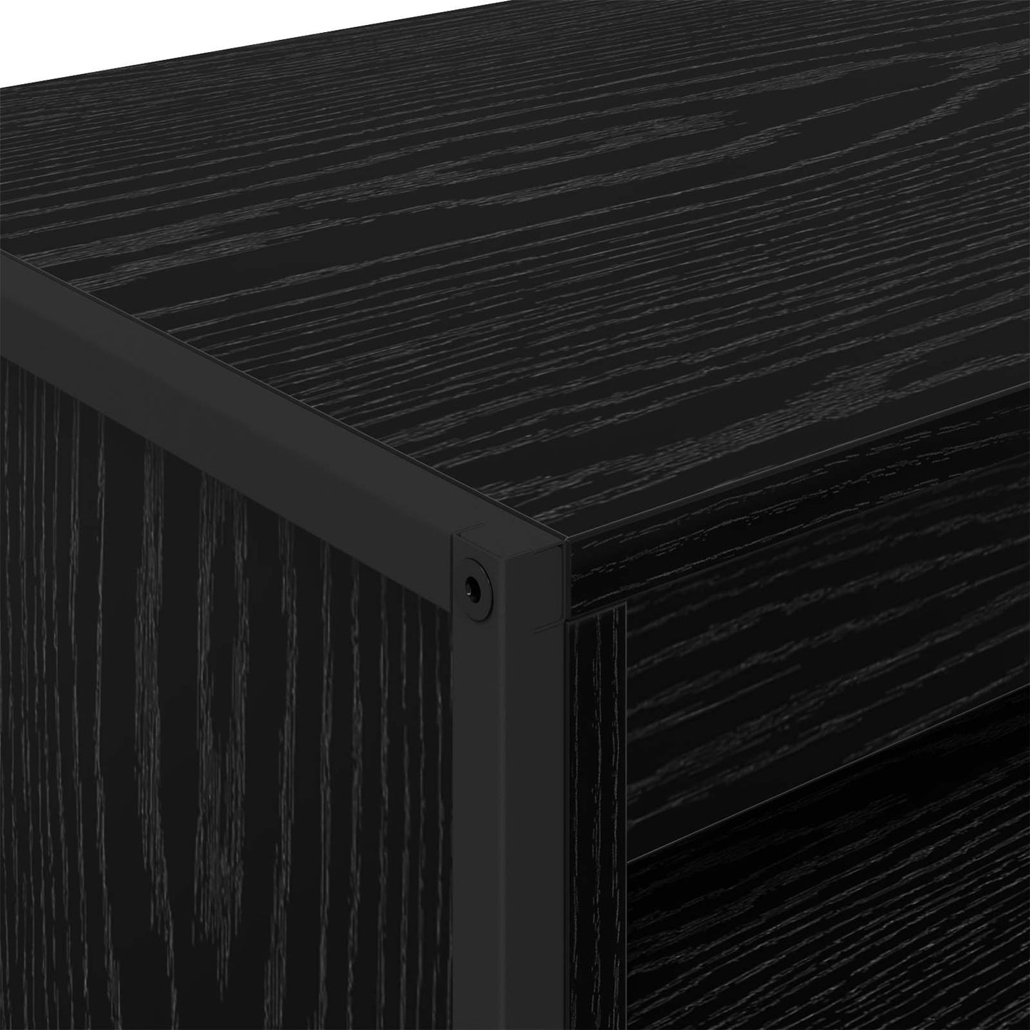Hoge Kasten 2 pcs Zwart Eiken 60 x 36 x 300 cm Bewerkt hout