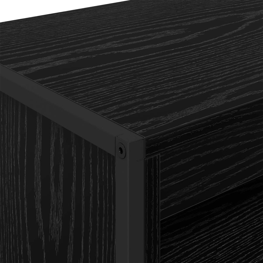 Hoge Kasten 2 pcs Zwart Eiken 60 x 36 x 300 cm Bewerkt hout