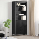 Hoge kast 79x36x200 cm zwart eiken bewerkt hout