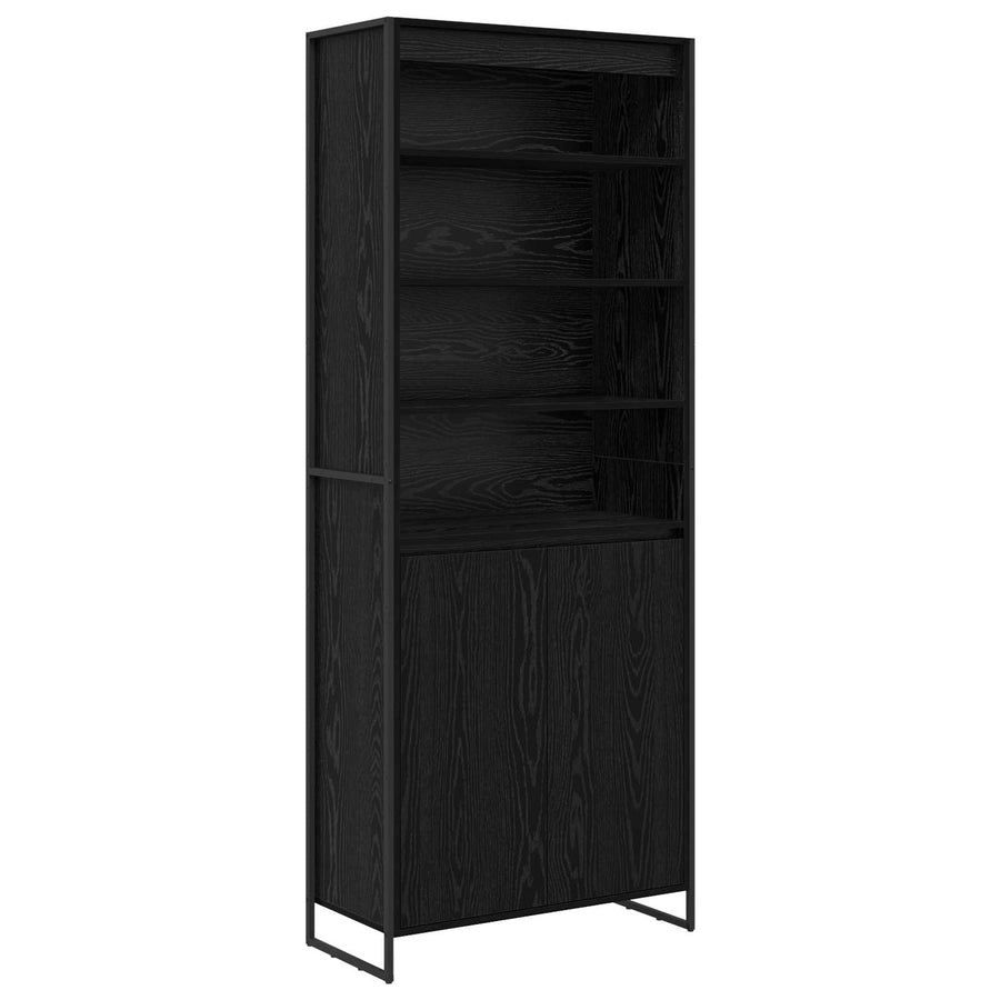 Hoge Kasten 2 pcs Zwart Eiken 60 x 36 x 300 cm Bewerkt hout
