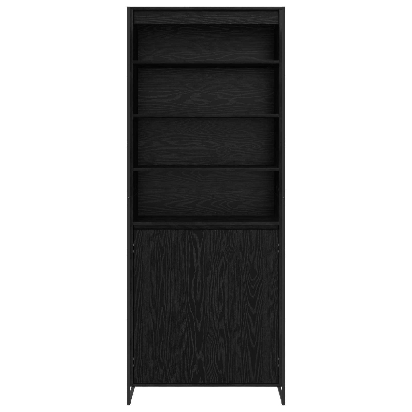Hoge Kasten 2 pcs Zwart Eiken 60 x 36 x 300 cm Bewerkt hout