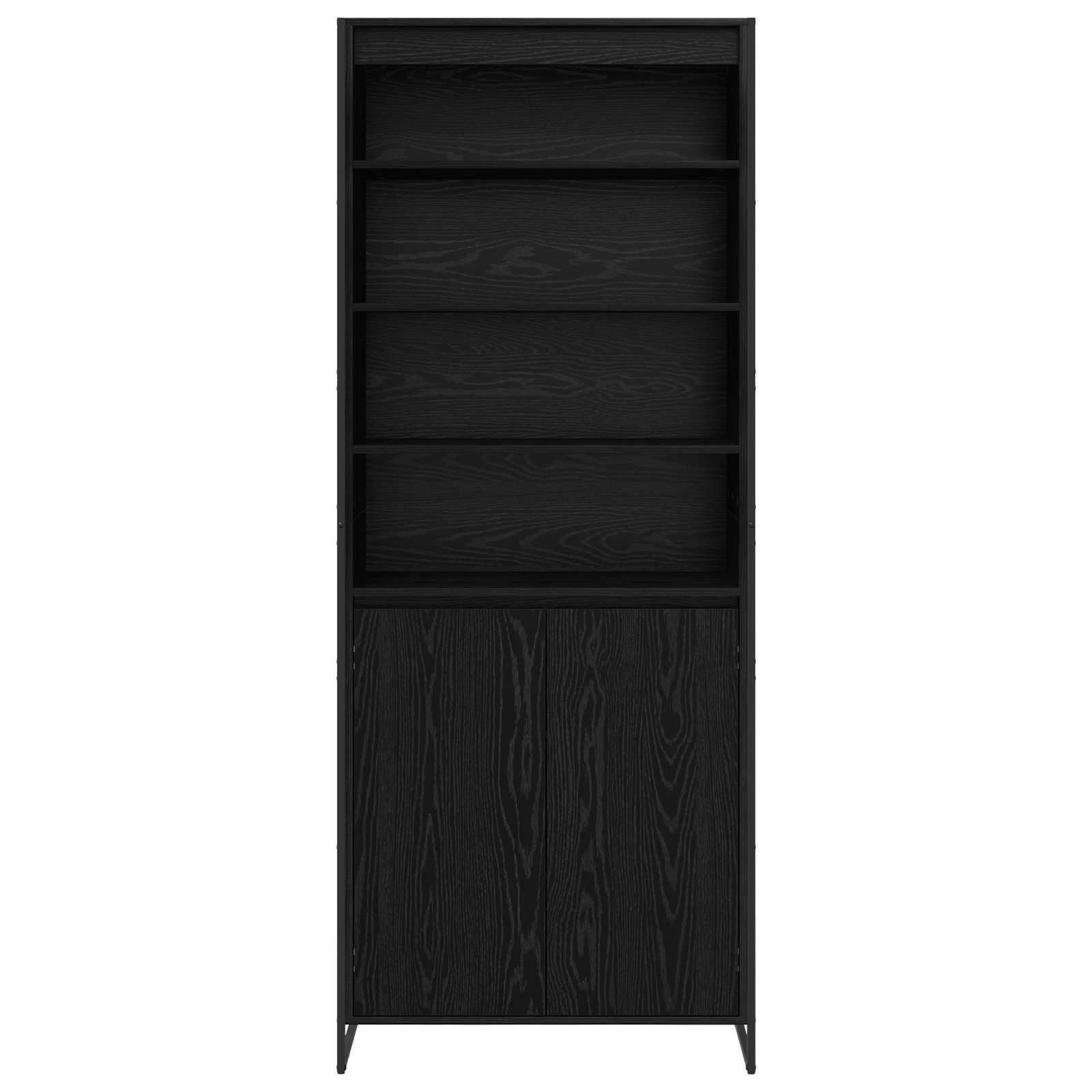 Hoge Kasten 2 pcs Zwart Eiken 60 x 36 x 300 cm Bewerkt hout