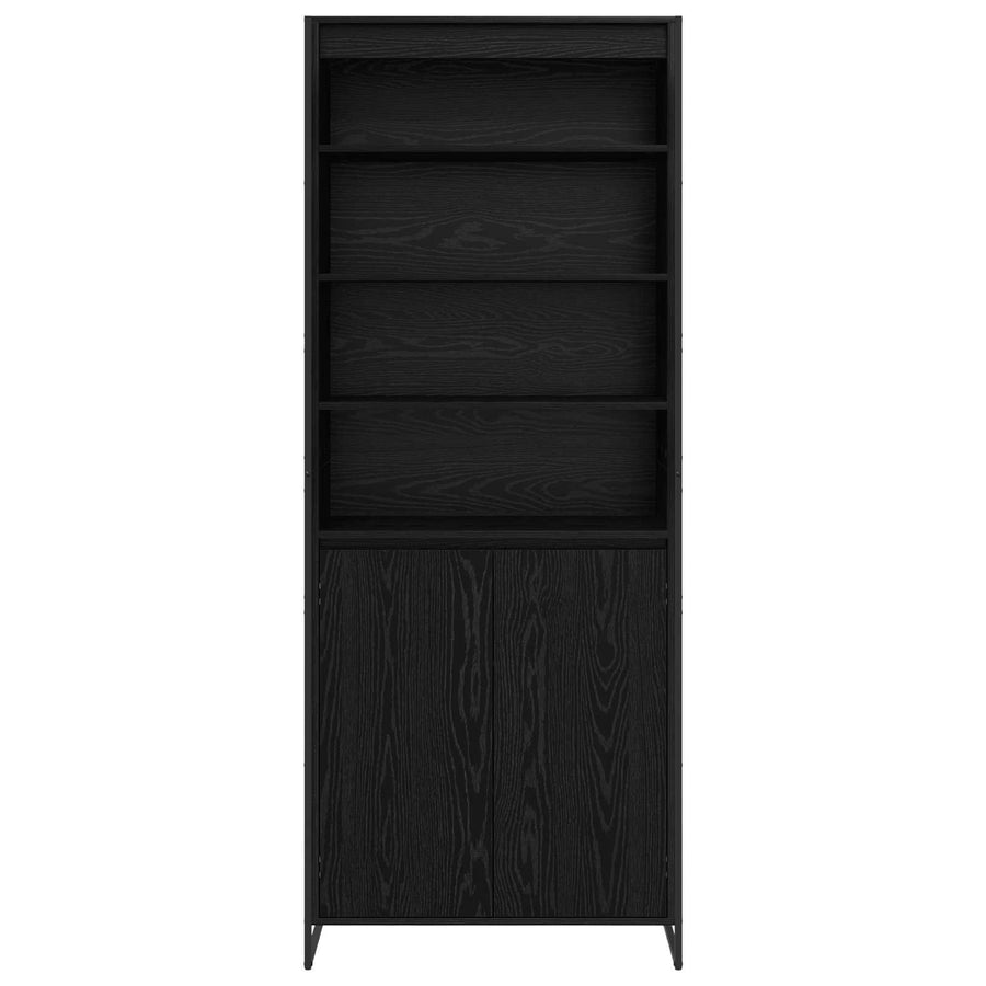 Hoge Kasten 2 pcs Zwart Eiken 60 x 36 x 300 cm Bewerkt hout