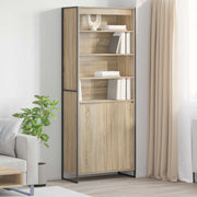 Hoge kast 79x36x200 cm bewerkt hout Sonoma