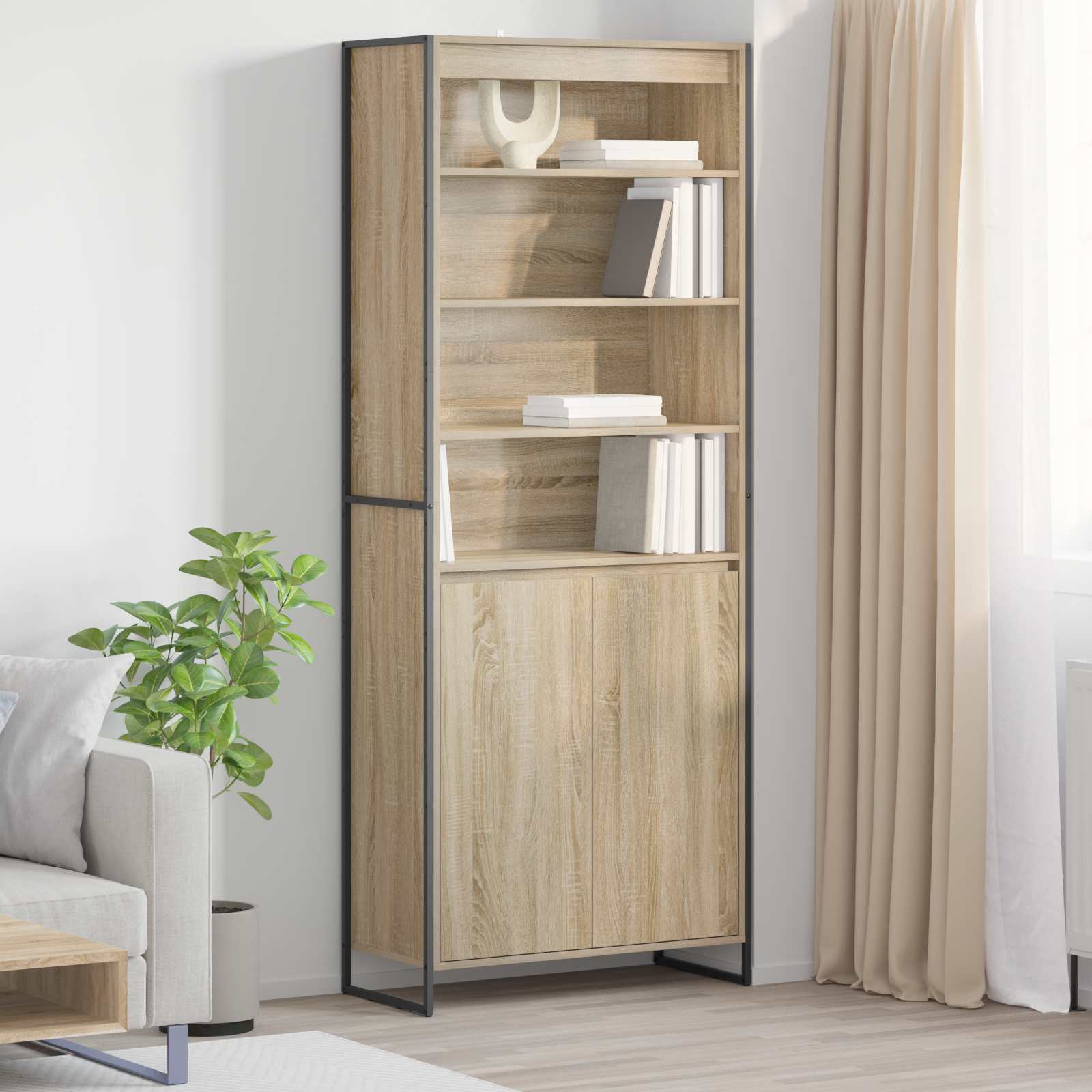 Hoge Kasten 2 pcs Sonoma 60 x 36 x 300 cm Bewerkt hout