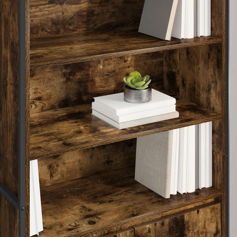 Hoge Kasten 2 pcs Rook Eik 60 x 36 x 300 cm Bewerkt hout