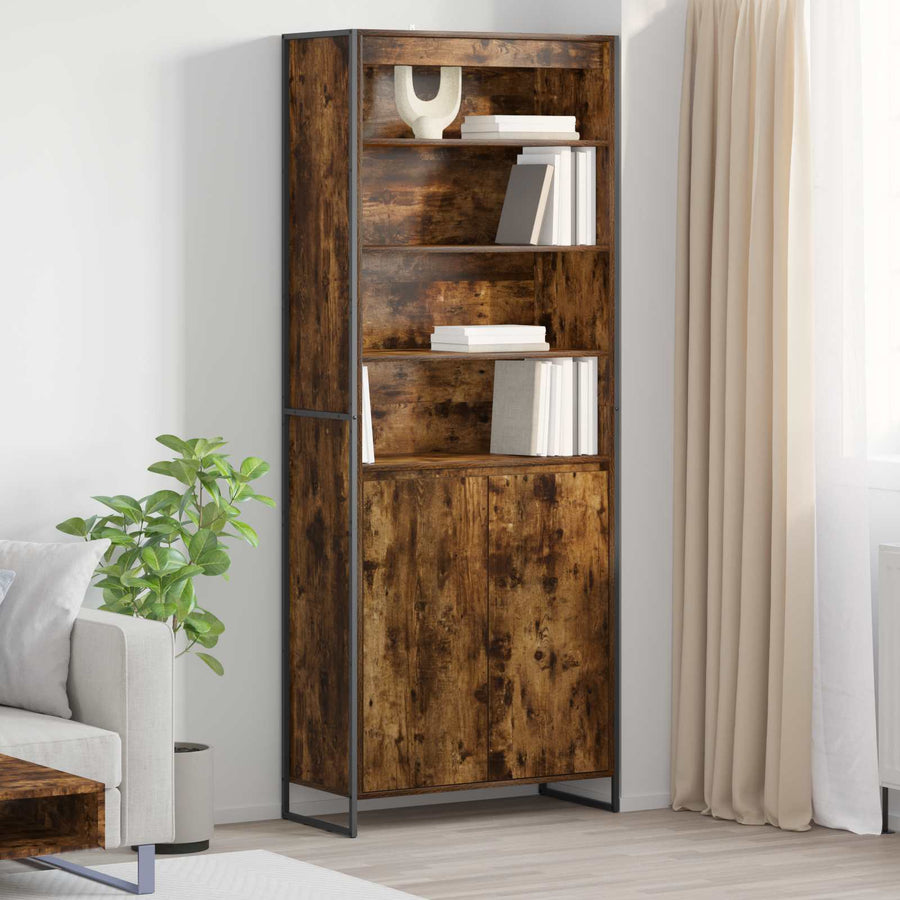 Hoge Kasten 2 pcs Rook Eik 60 x 36 x 300 cm Bewerkt hout