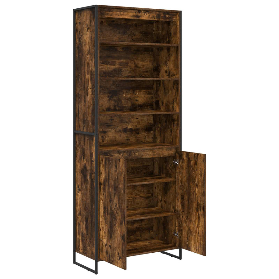 Hoge Kasten 2 pcs Rook Eik 60 x 36 x 300 cm Bewerkt hout