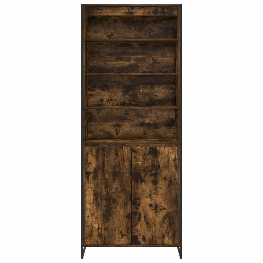 Hoge Kasten 2 pcs Rook Eik 60 x 36 x 300 cm Bewerkt hout