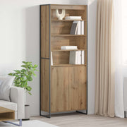 Hoge kast 2 stuks 79x36x200 cm ambachtelijk eiken