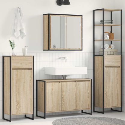 Badkamermeubelset met lade met plank Sonoma Eiken Bewerkt hout