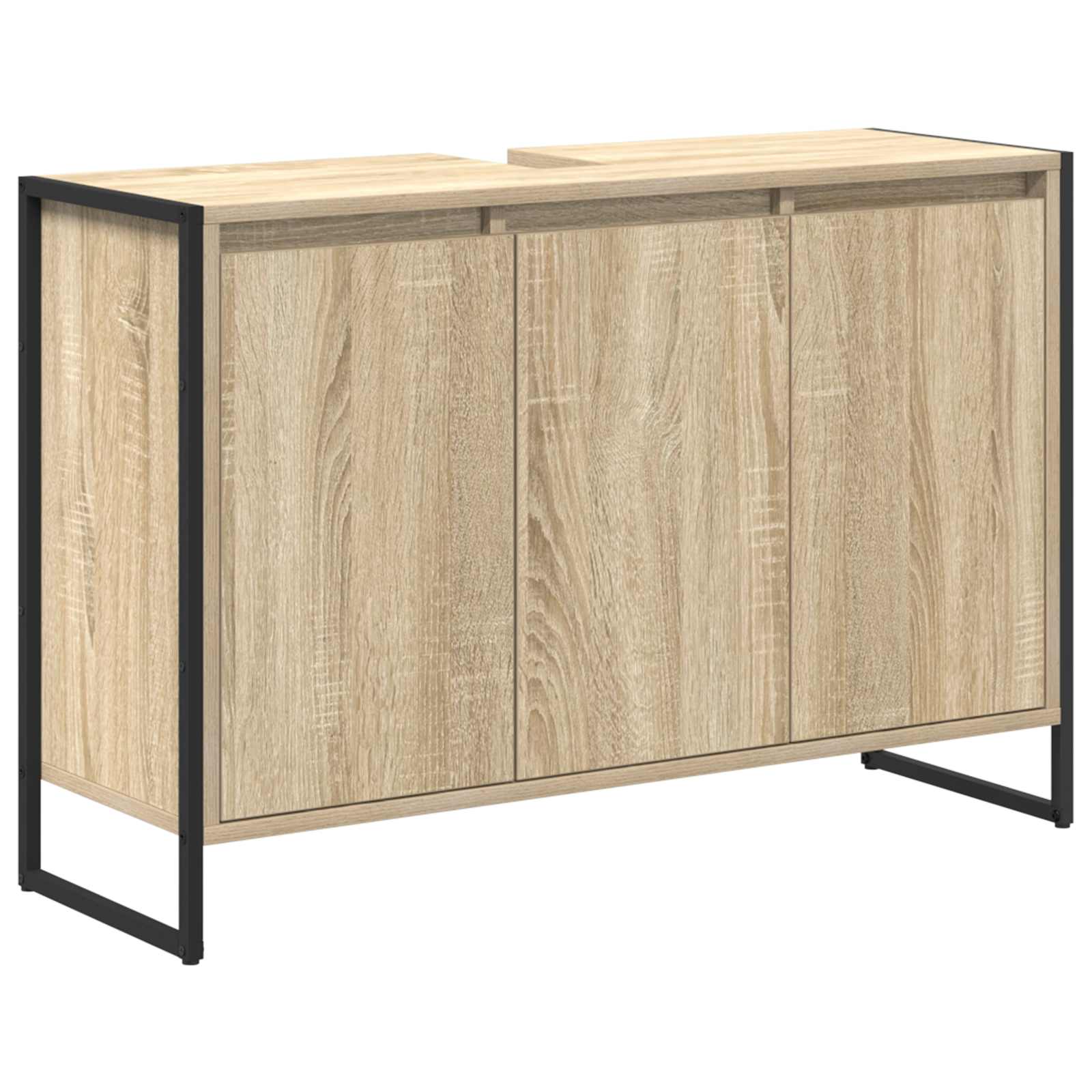 Badkamermeubelset met lade met plank Sonoma Eiken Bewerkt hout