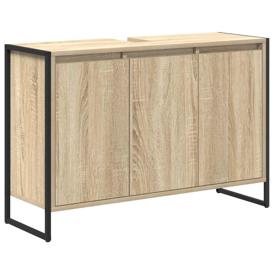 Badkamermeubelset met lade met plank Sonoma Eiken Bewerkt hout
