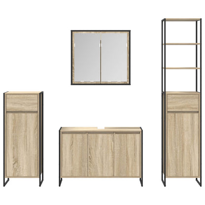 Badkamermeubelset met lade met plank Sonoma Eiken Bewerkt hout