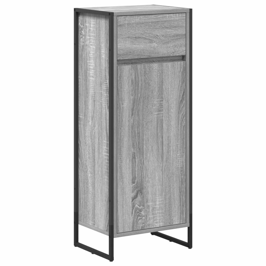 Badkamermeubelset met lade met plank Grijs Sonoma Bewerkt hout