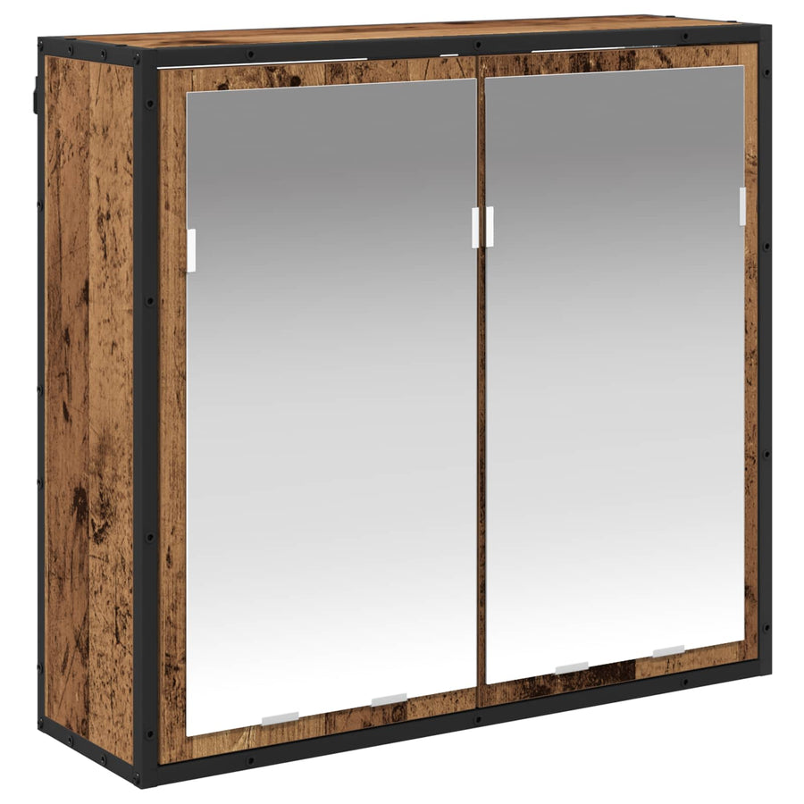 Badkamermeubelset met lade met plank Oudhout Bewerkt hout