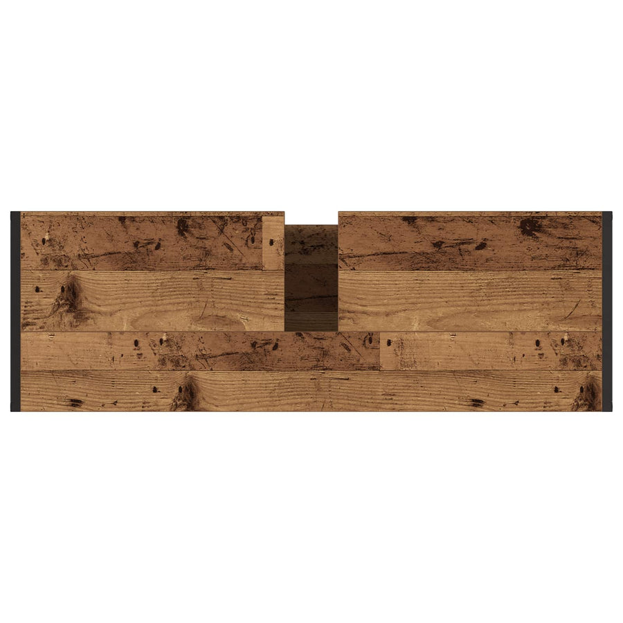 Badkamermeubelset met lade met plank Oudhout Bewerkt hout