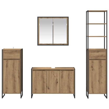 Badkamermeubelset met lade met plank Artisan Eiken Bewerkt hout
