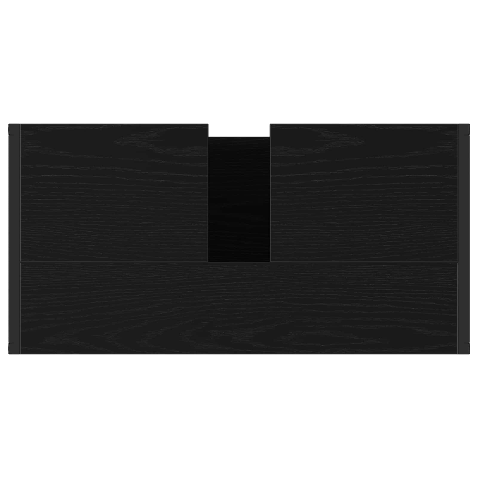 Badkamermeubelset met lade met plank Zwart Eiken Bewerkt hout