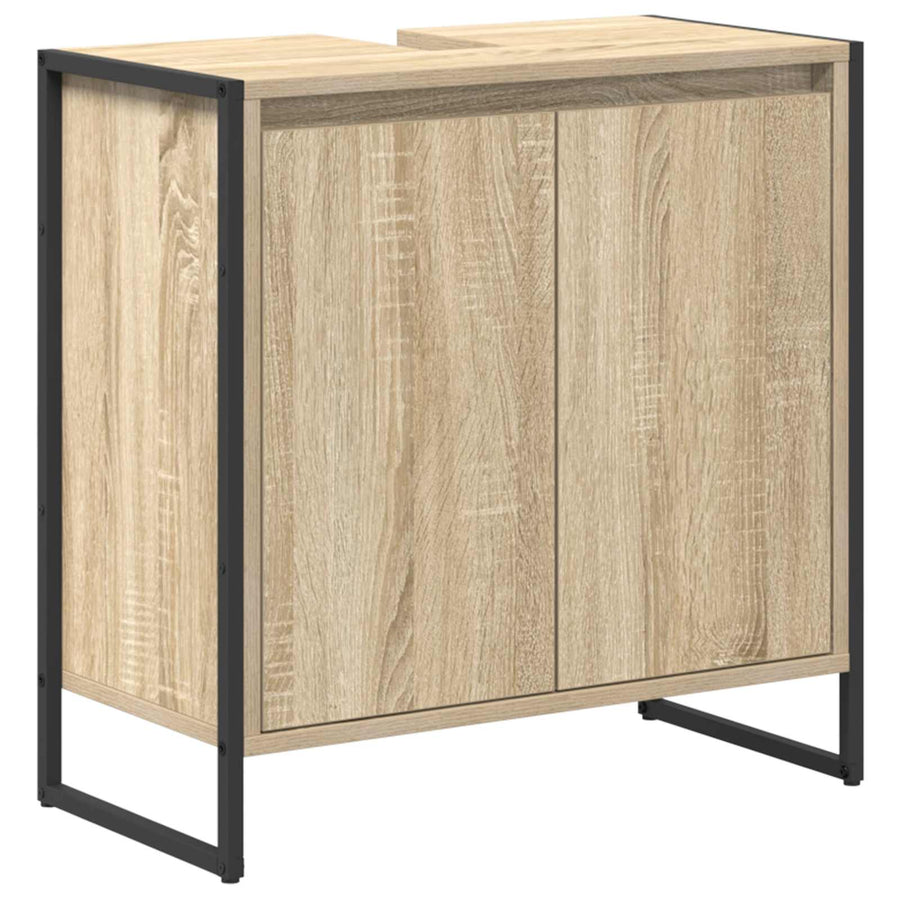 Badkamermeubelset met lade met plank Sonoma Eiken Bewerkt hout