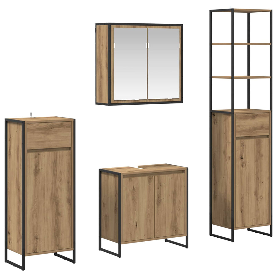 Badkamermeubelset met lade met plank Artisan Eiken Bewerkt hout