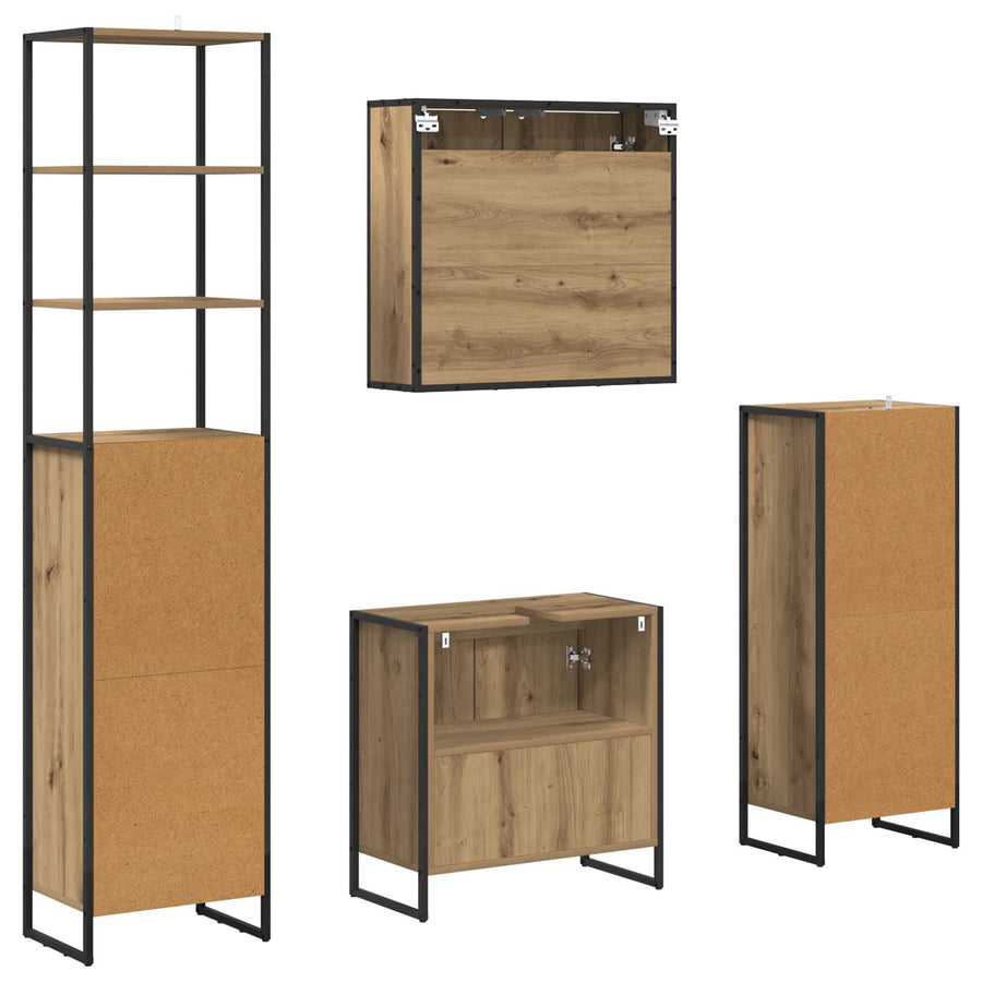 Badkamermeubelset met lade met plank Artisan Eiken Bewerkt hout