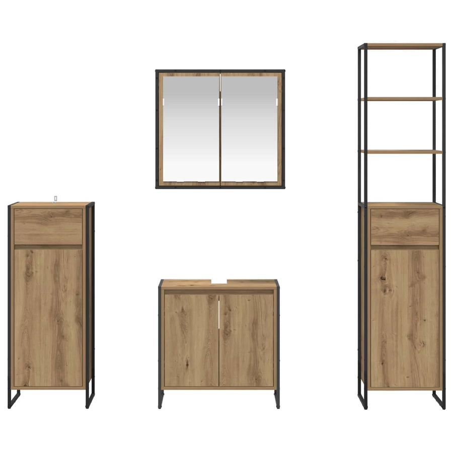 Badkamermeubelset met lade met plank Artisan Eiken Bewerkt hout