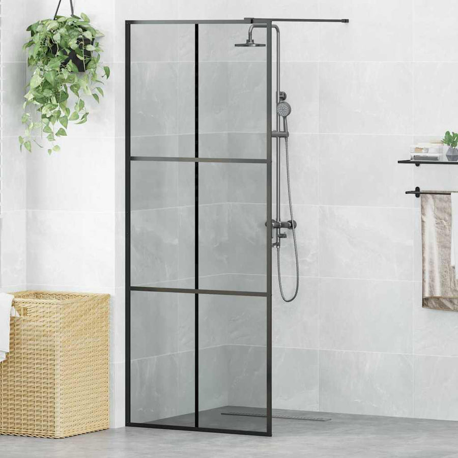 Inloopdouchewand Zwart 80 x 195 cm Gehard Glas
