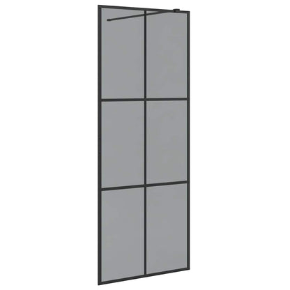 Inloopdouchewand Zwart 80 x 195 cm Gehard Glas