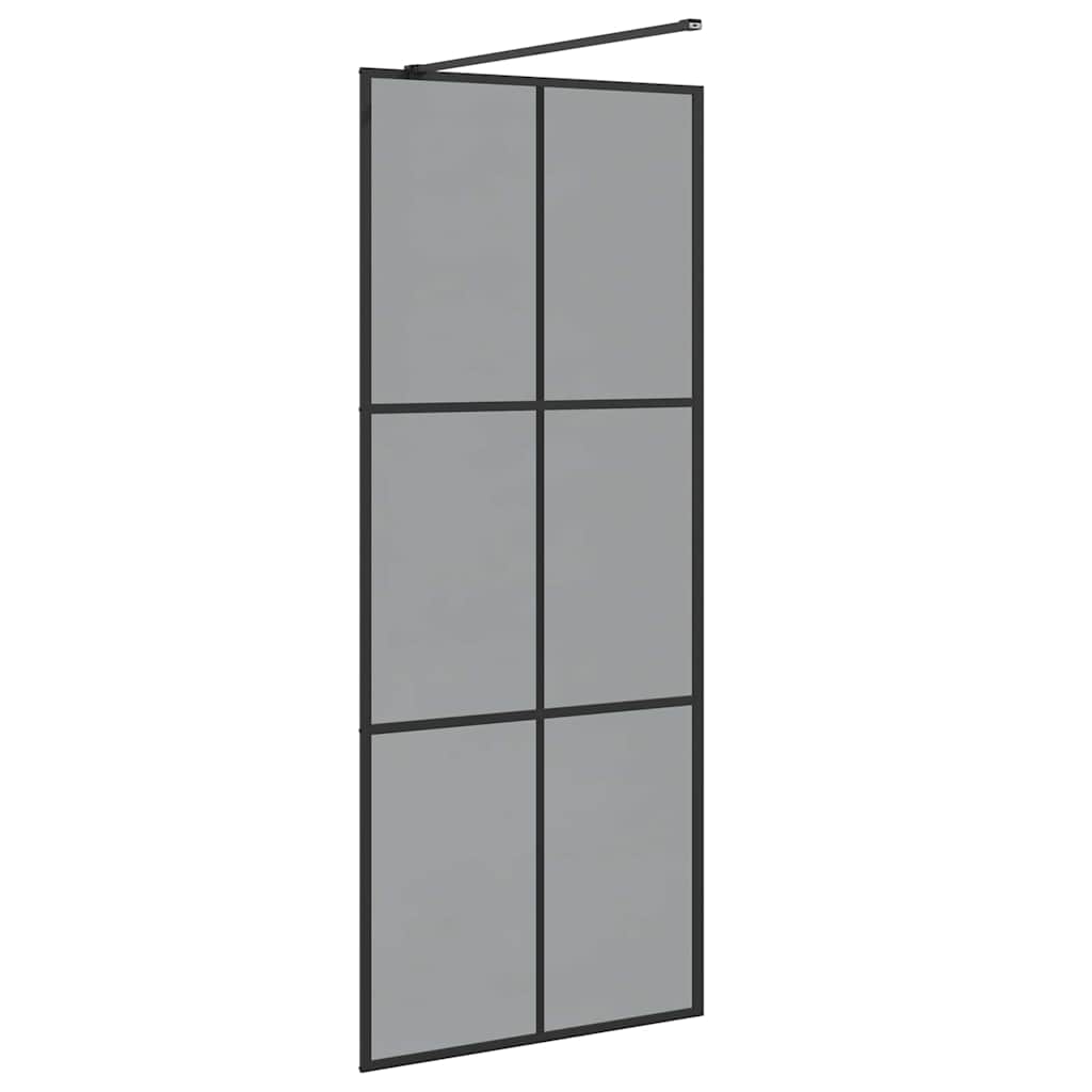Inloopdouchewand Zwart 80 x 195 cm Gehard Glas