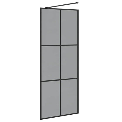 Inloopdouchewand Zwart 80 x 195 cm Gehard Glas