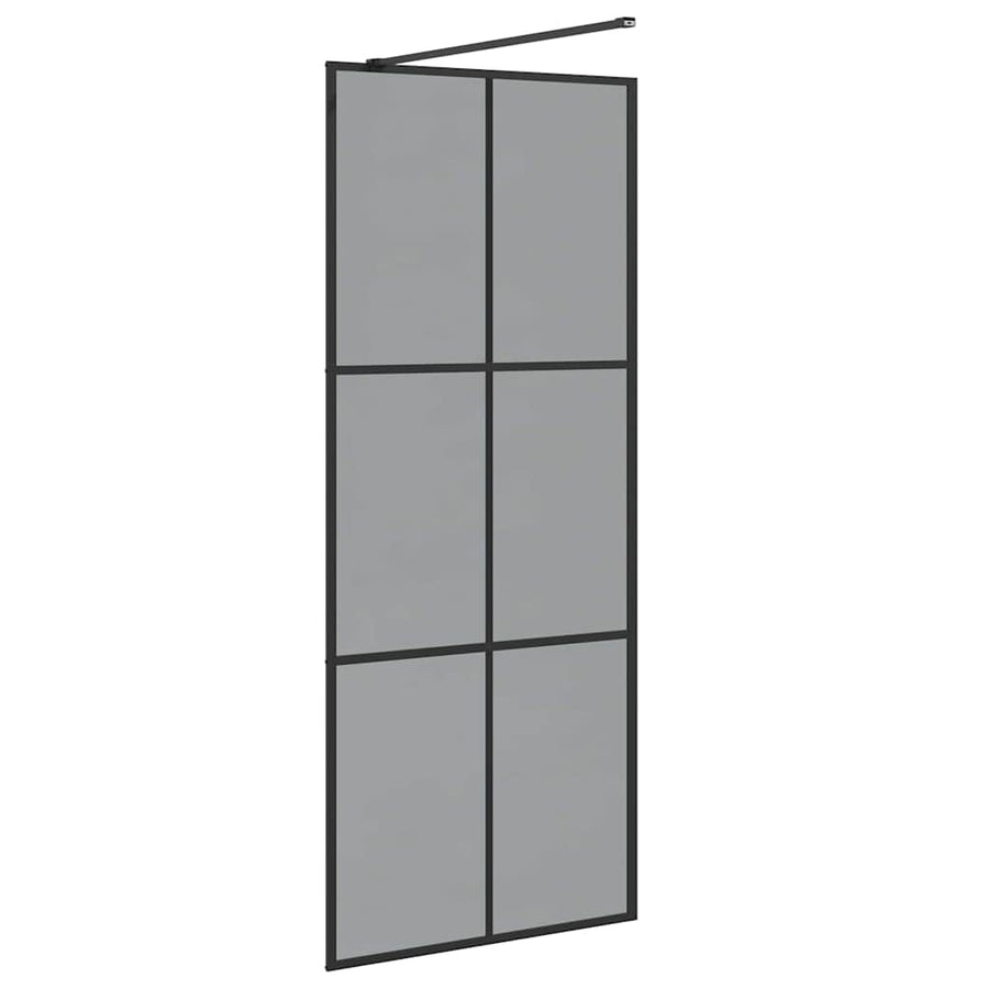 Inloopdouchewand Zwart 80 x 195 cm Gehard Glas