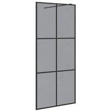 Inloop Douche Wand Zwart 90 x 195 cm gehard glas