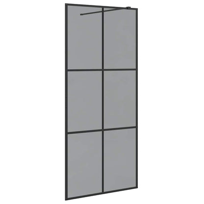 Inloop Douche Wand Zwart 90 x 195 cm gehard glas