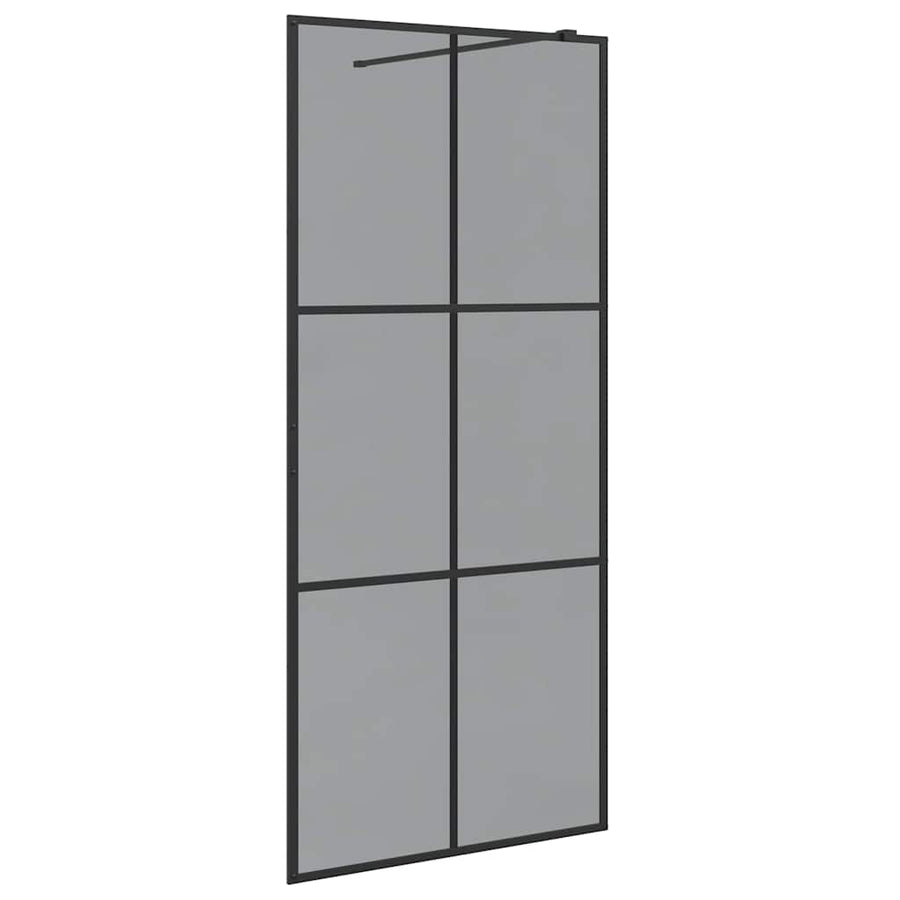 Inloop Douche Wand Zwart 90 x 195 cm gehard glas
