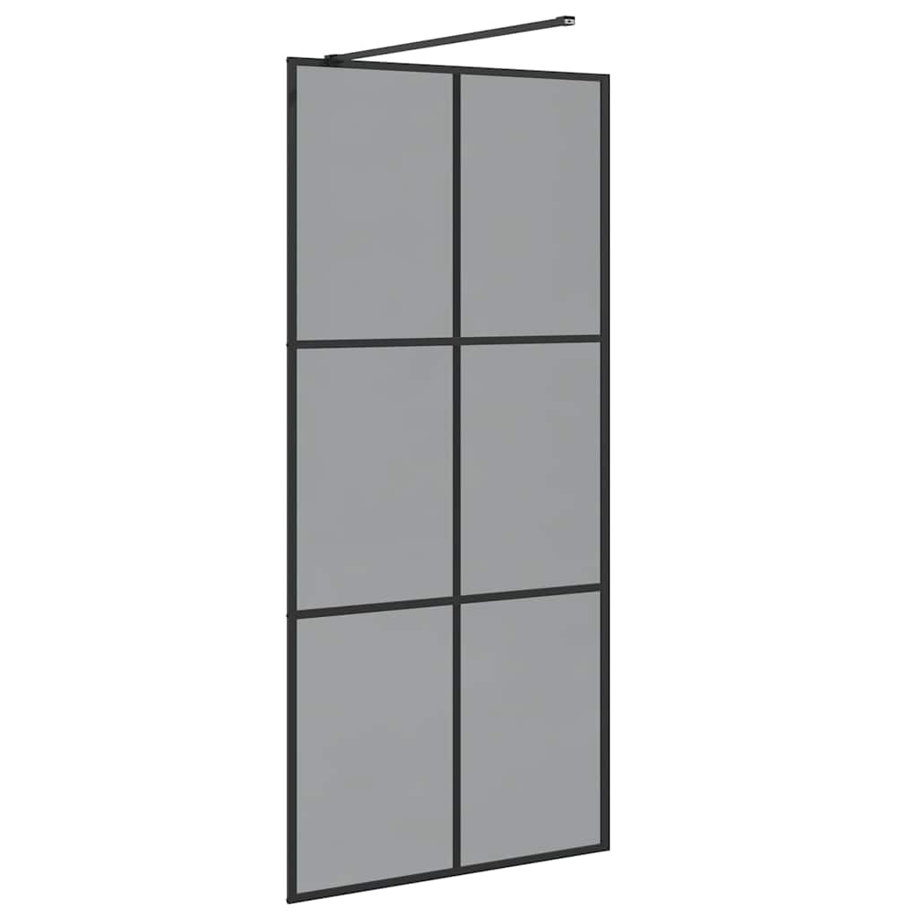 Inloop Douche Wand Zwart 90 x 195 cm gehard glas