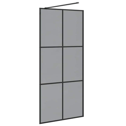 Inloop Douche Wand Zwart 90 x 195 cm gehard glas