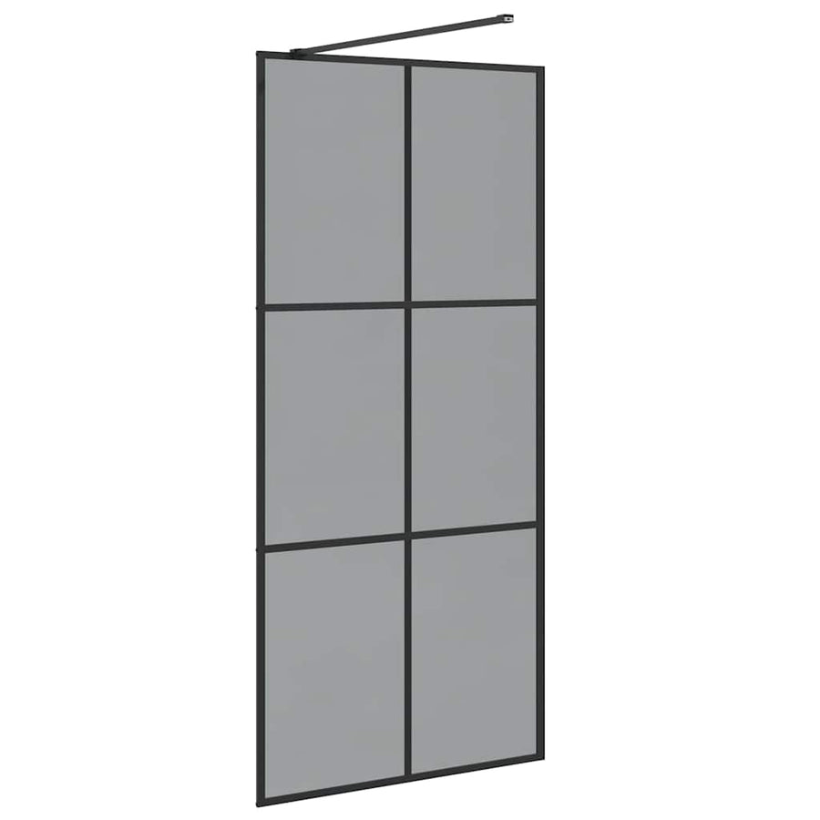 Inloop Douche Wand Zwart 90 x 195 cm gehard glas