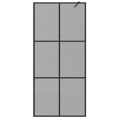 Inloop Douche Wand Zwart 90 x 195 cm gehard glas