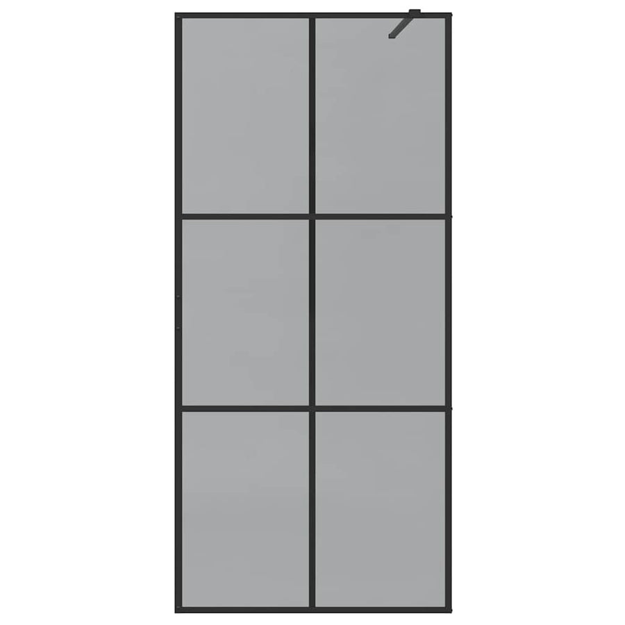Inloop Douche Wand Zwart 90 x 195 cm gehard glas