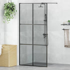 Inloopdouchewand 100x195 cm zwart gehard glas