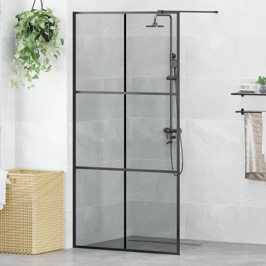 Inloop Douche Wand Zwart 100 x 195 cm gehard glas