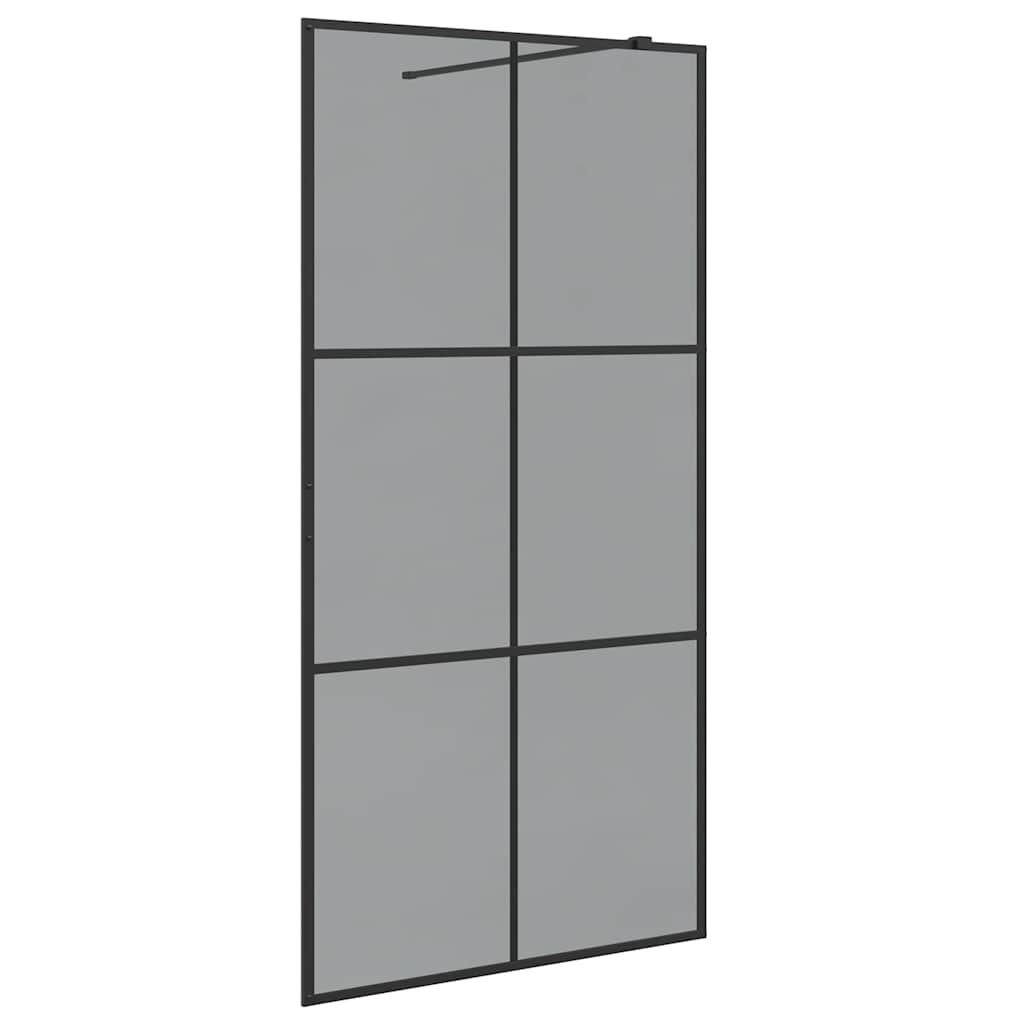 Inloop Douche Wand Zwart 100 x 195 cm gehard glas