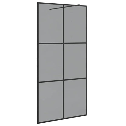 Inloop Douche Wand Zwart 100 x 195 cm gehard glas