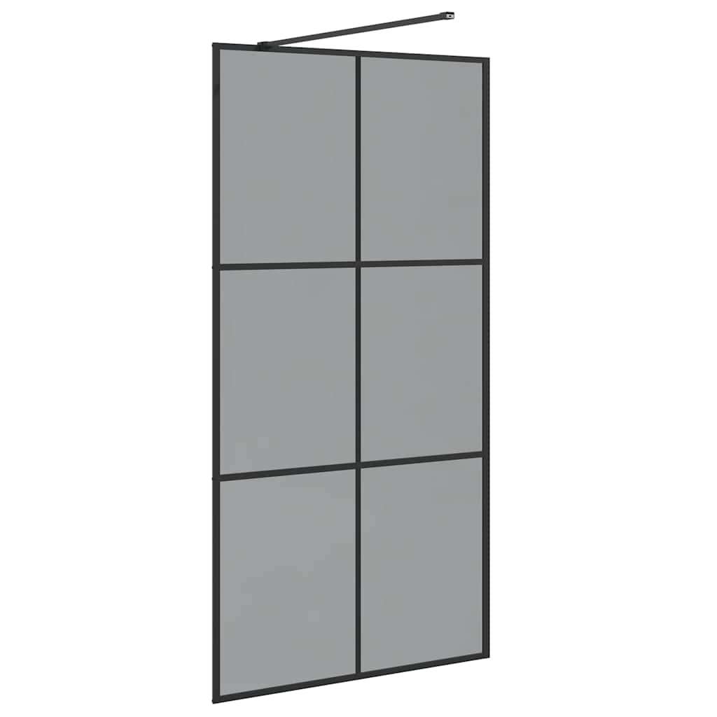 Inloop Douche Wand Zwart 100 x 195 cm gehard glas