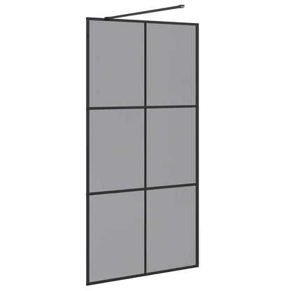 Inloop Douche Wand Zwart 100 x 195 cm gehard glas