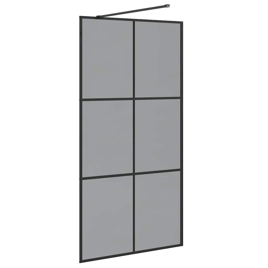 Inloop Douche Wand Zwart 100 x 195 cm gehard glas