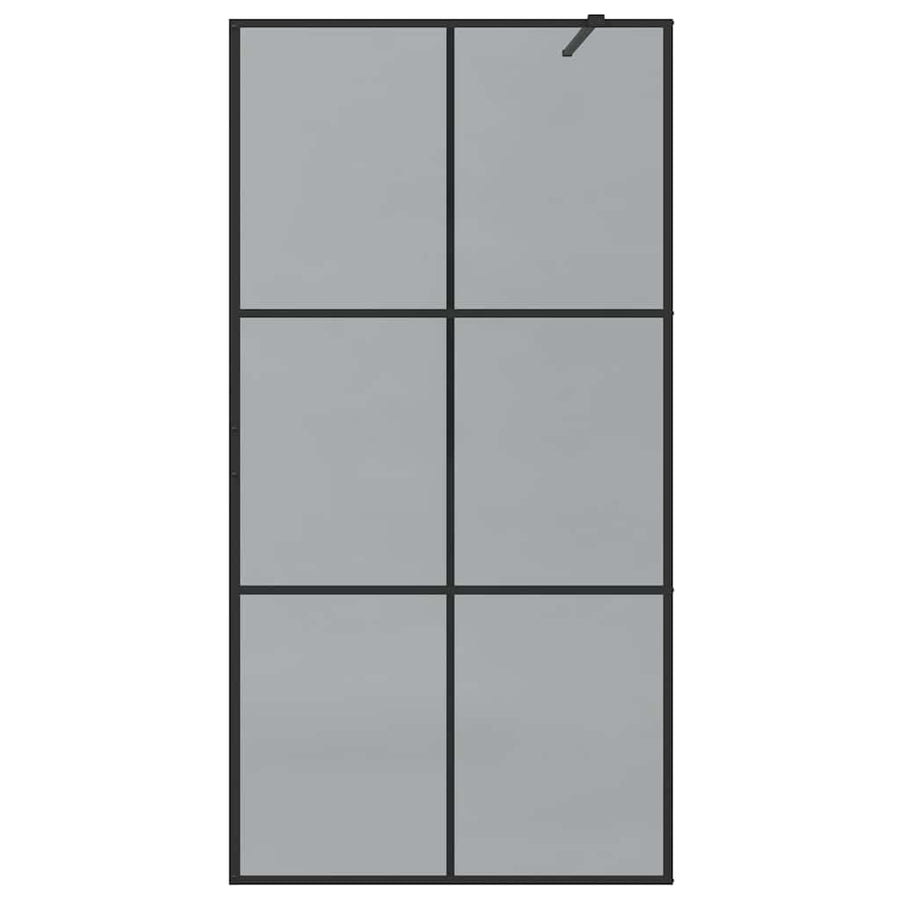 Inloop Douche Wand Zwart 100 x 195 cm gehard glas